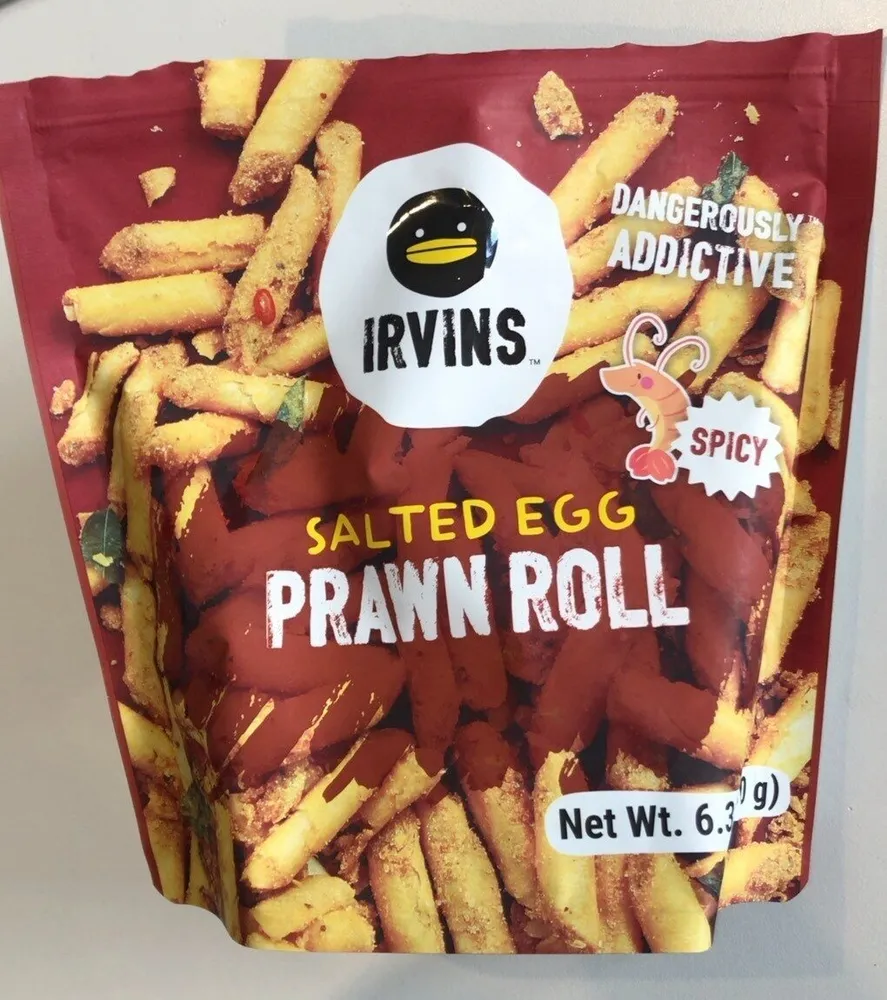 Irvins salted egg prawn roll spicy