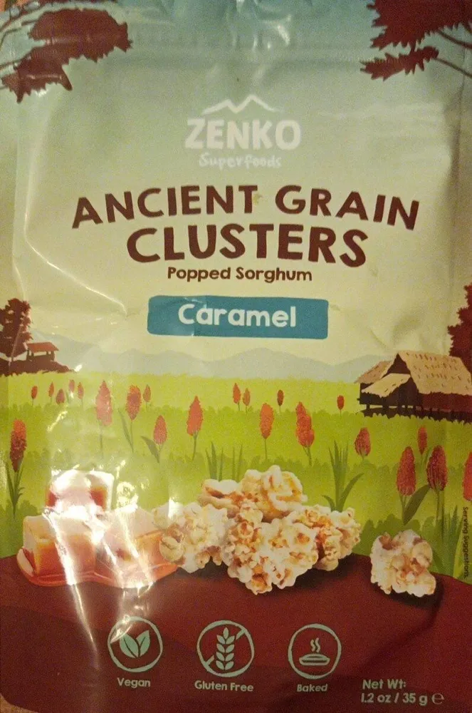 Ancient grain clusters popper sorghum caramel