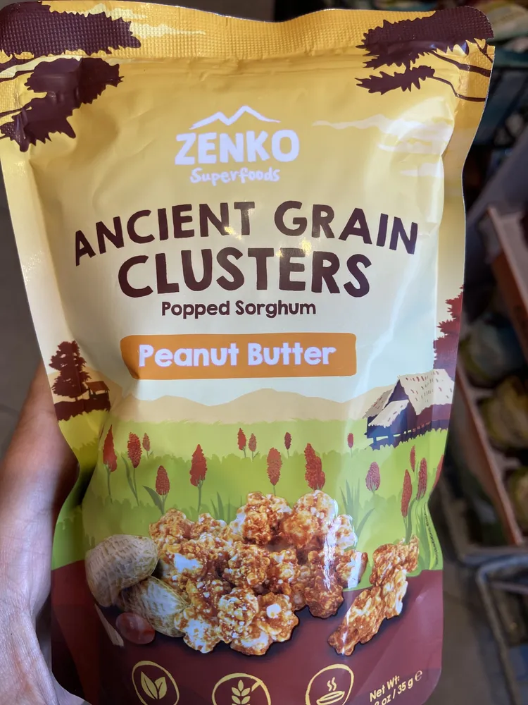 Ancient Grain Clusters Popped Sorghum Peanut Butter