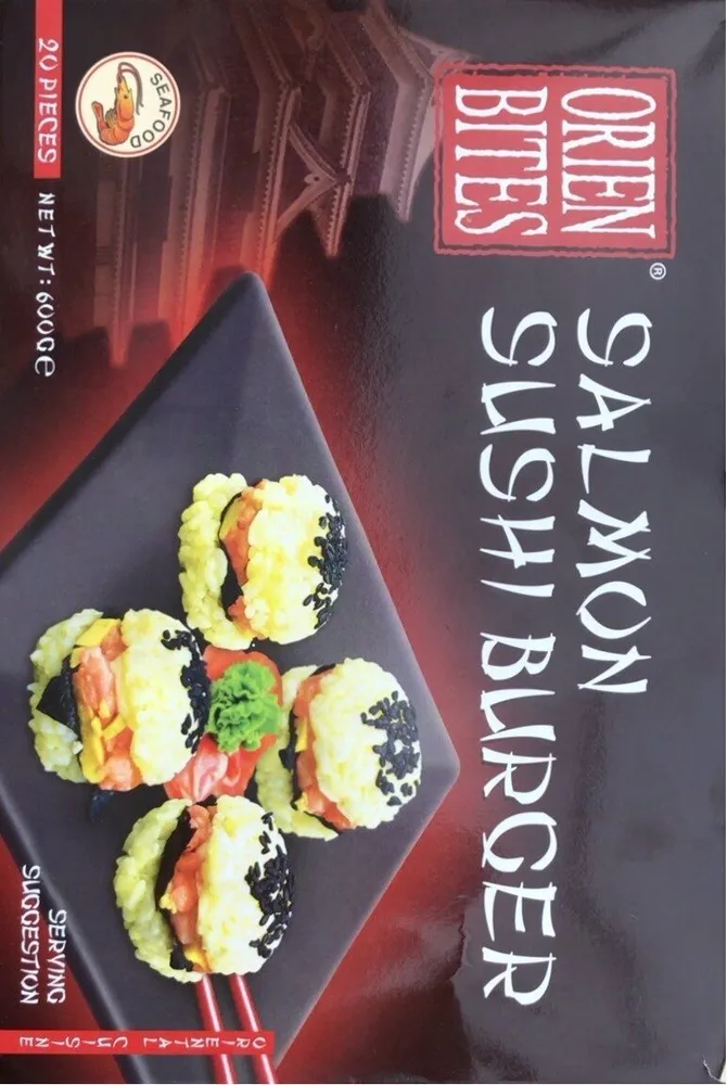 Salmon sushi burger