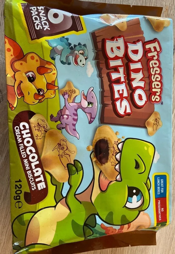 Dino bites ( chocolate cream filled mini biscuits)