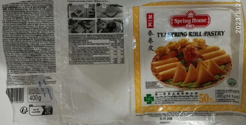 Tyj spring roll pastry