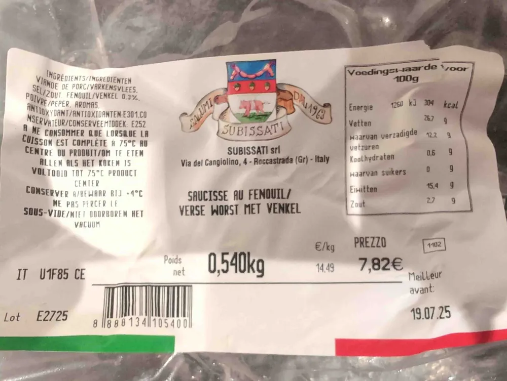 Saucisses au fenouil
