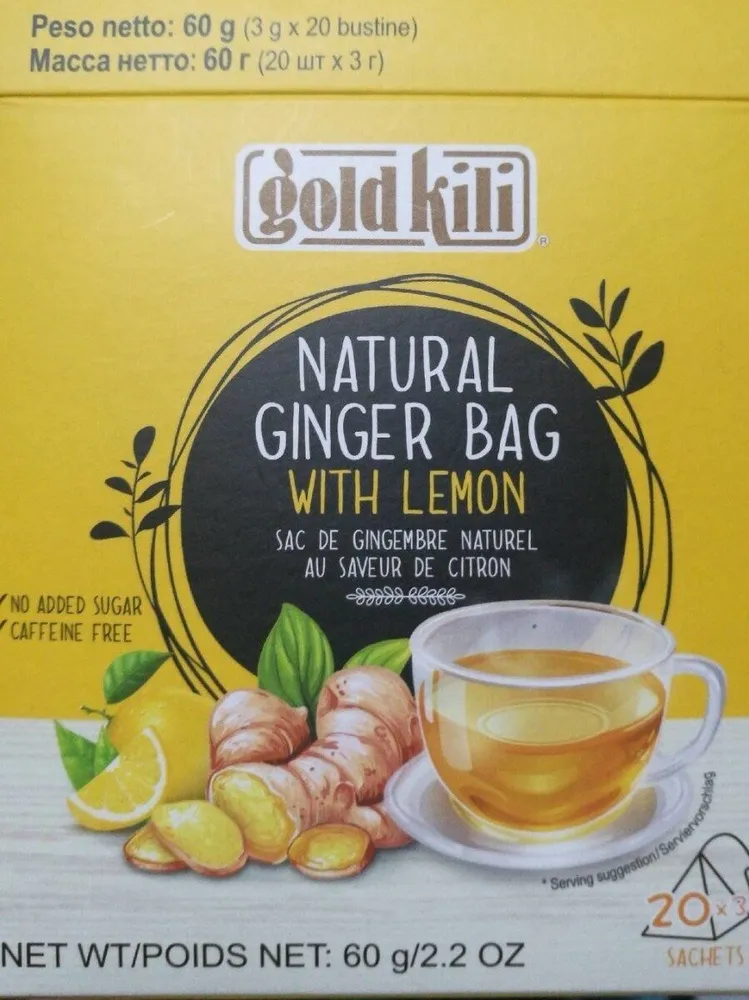 Natural ginger bag with lemon