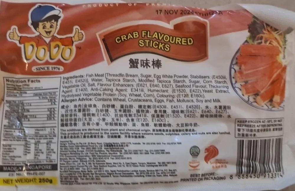 Crab flavoured sticks