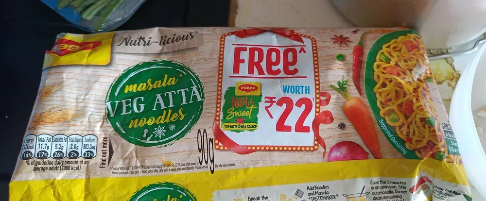 Masala veg aata noodles