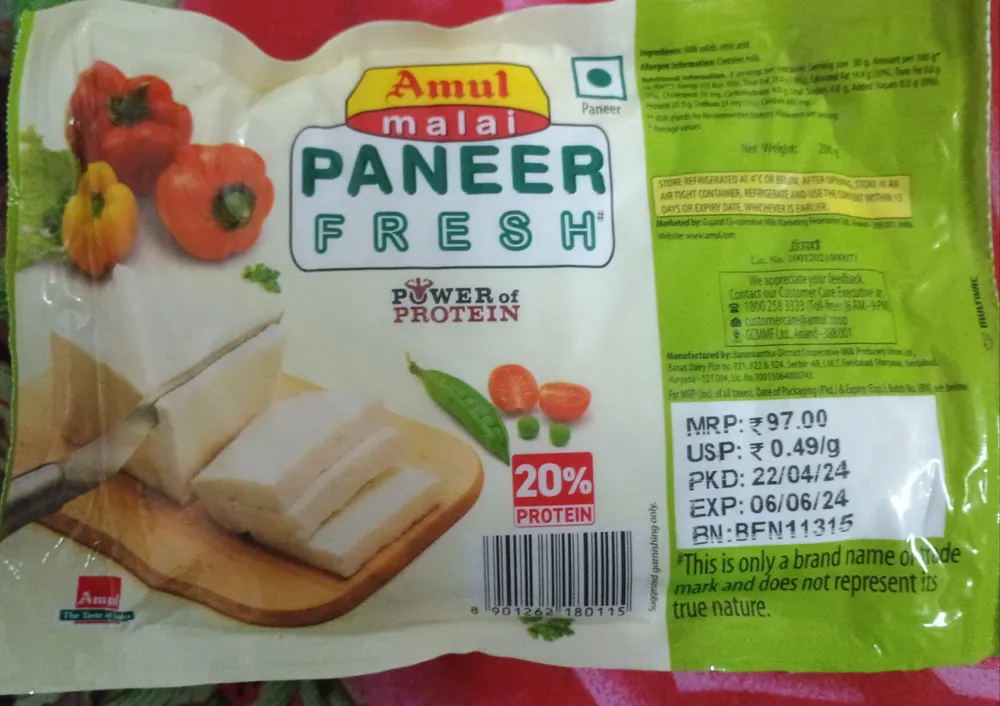 malai paneer fresh
