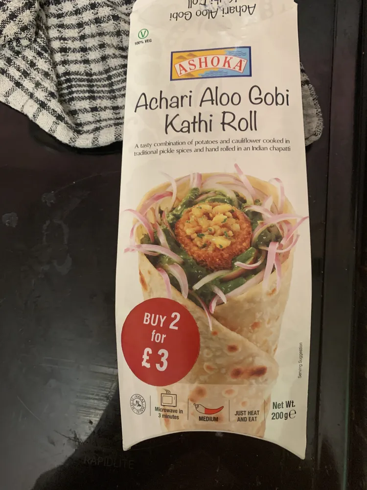 achari aloo Goni Kathi roll