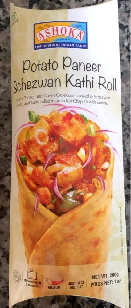 Potato Paneer Schezwan Kathi Roll