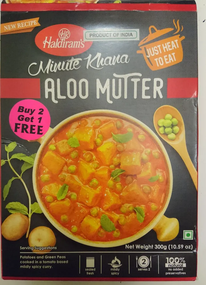 Haldirams Minute Khana Aloo Mutter 300G