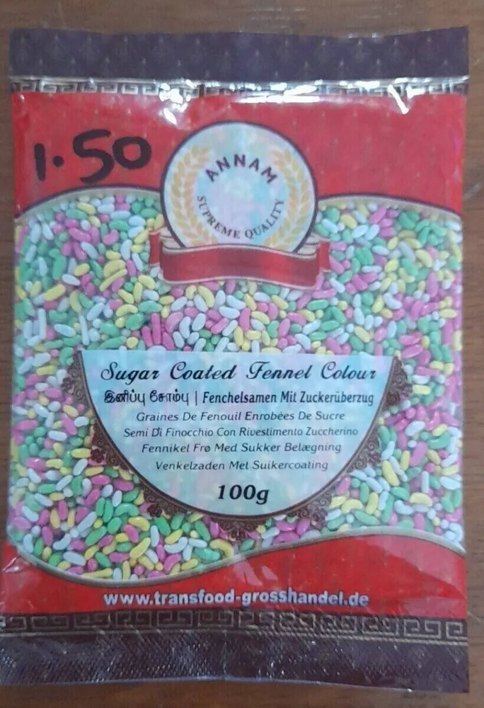 Sugar coated fennel seeds