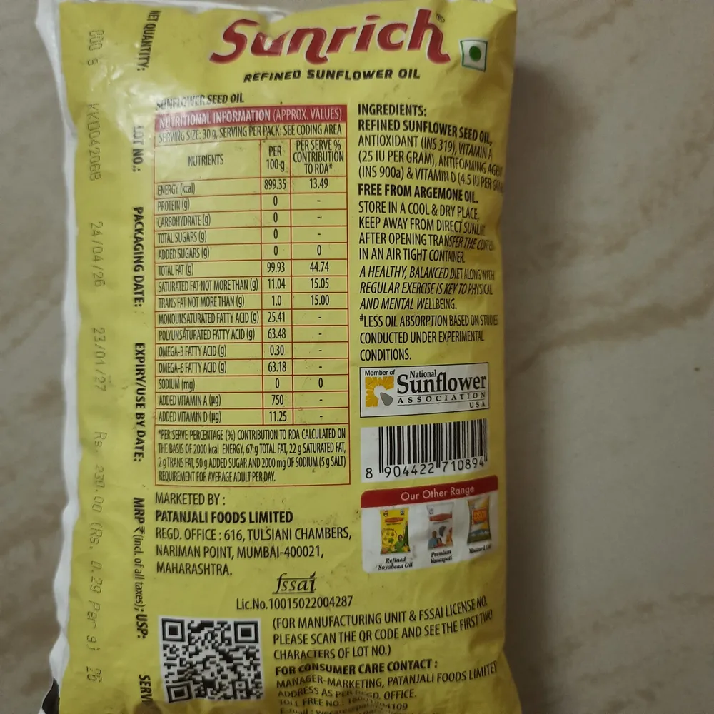 Refined Sunflower Oil