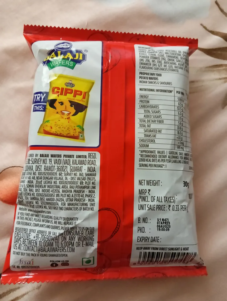 balaji wafers tomato twist