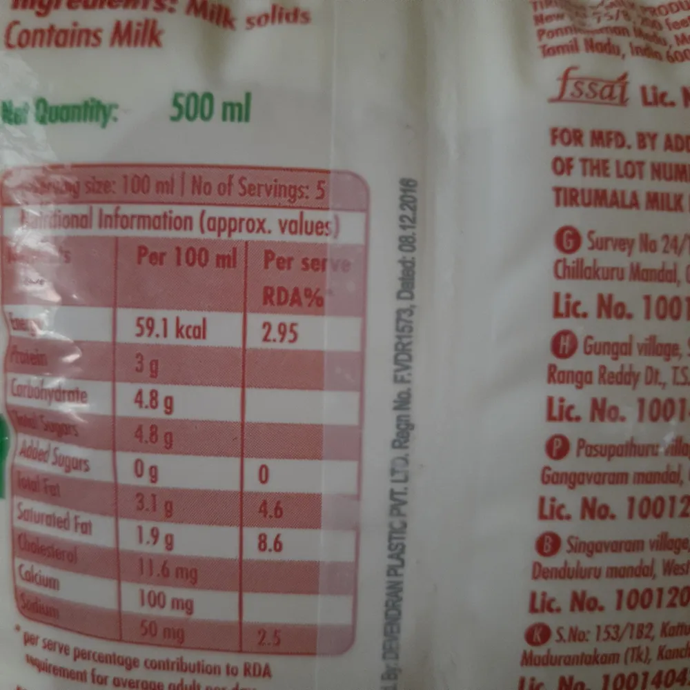Toned Milk