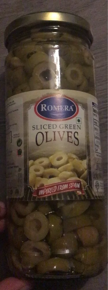 Sliced green olives