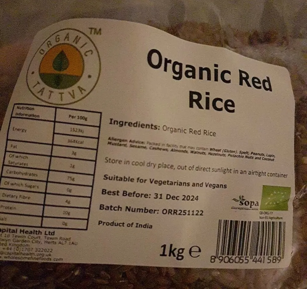 Organic red rice