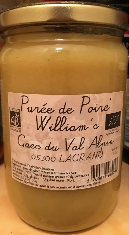 Purée de Poire Williams