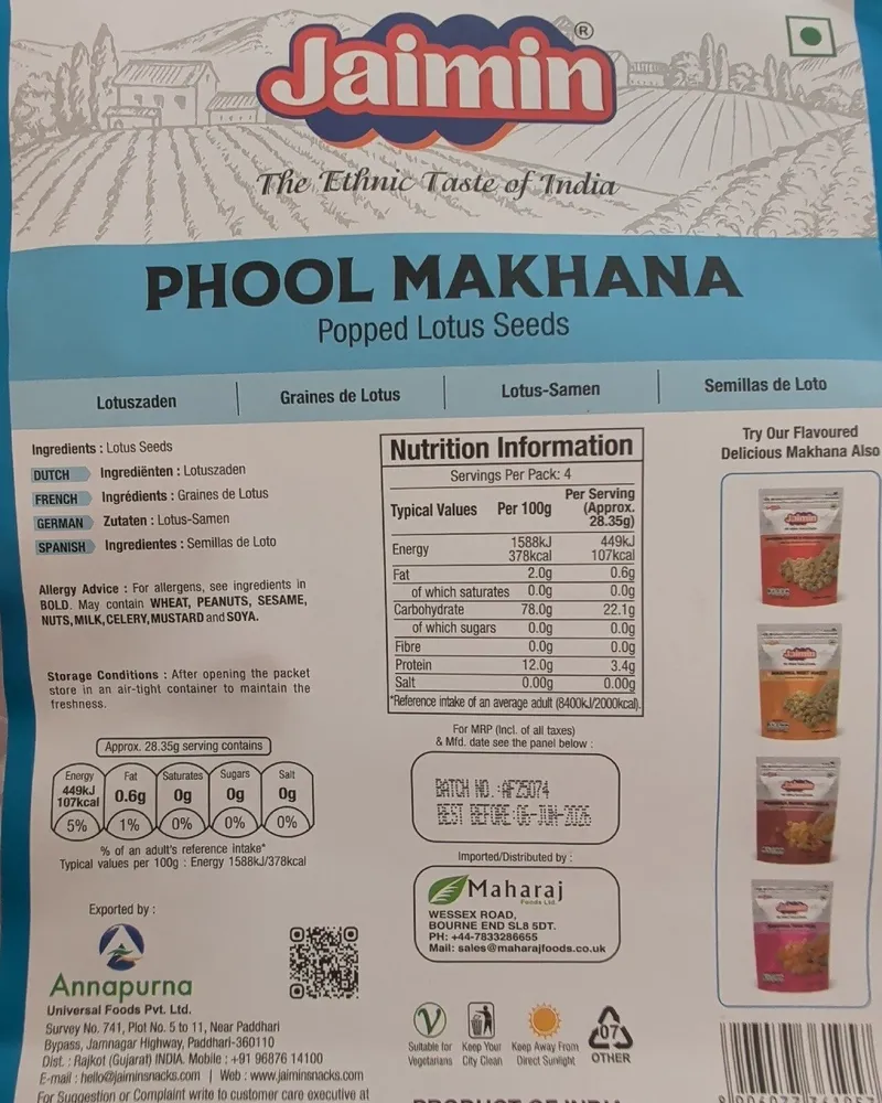 Phool Makhana (Popped Lotus Seeds)