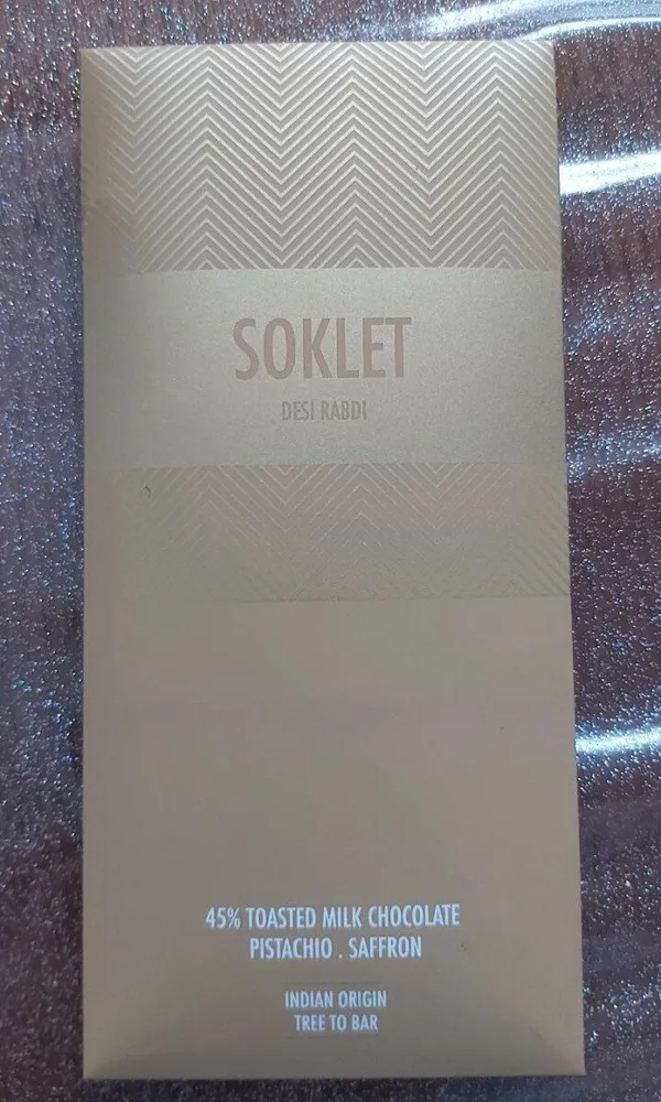 45% toasted milk chocolate pistachio-safran