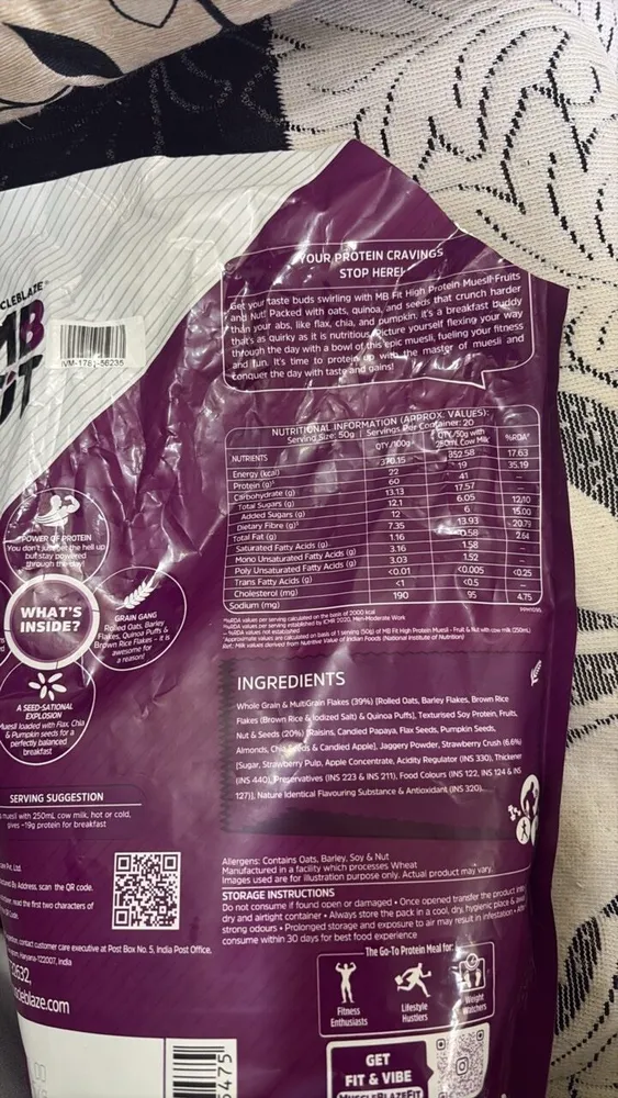 MB Fit High Protein Muesli Fruits and Nut