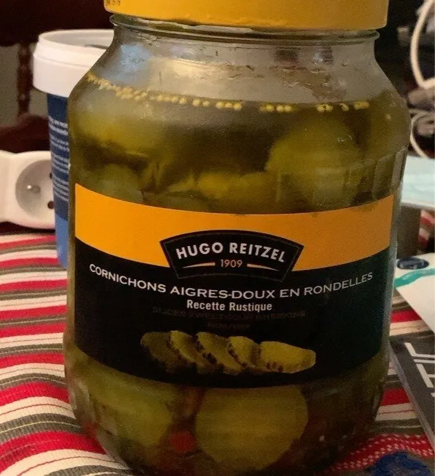 cornichons aigres-doux en rondelles
