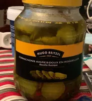 cornichons aigres-doux en rondelles