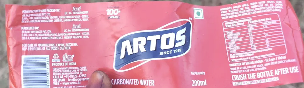 Artos Carbonated Water