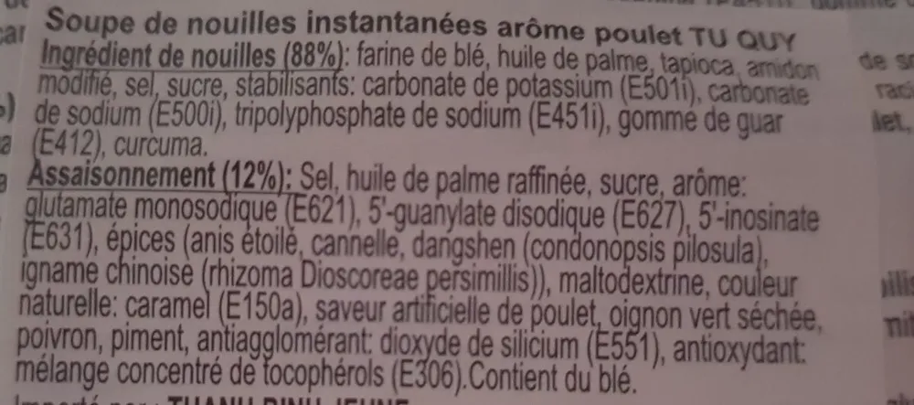 Soupe Nouille Poulet 5 épices Tu Quy Vifon 62G Vietnam