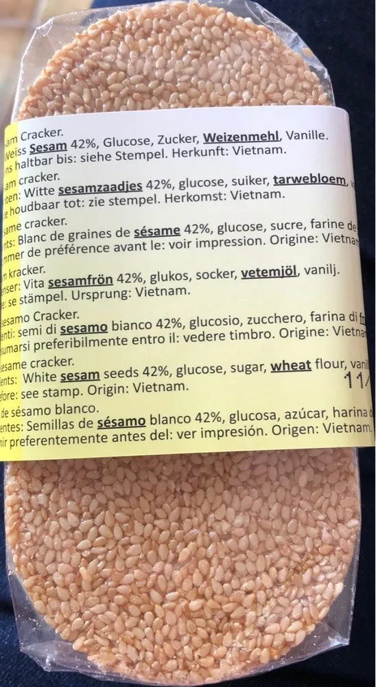 Blanc sesame cracker