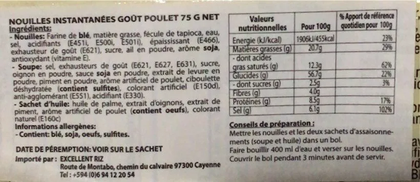 Nouilles poulet