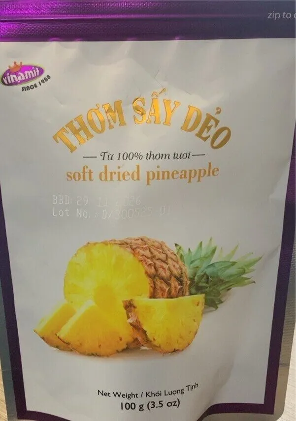 Soft dried pineapple