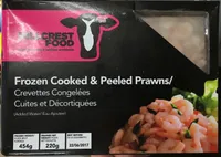 Crevettes congelées cuites et décortiquées