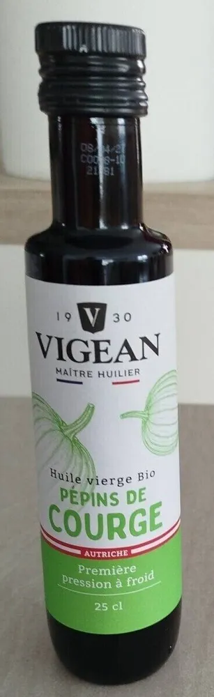 Huile vierge bio pépins de courge