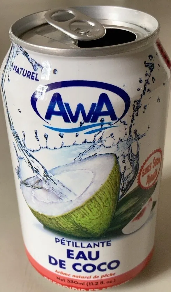 Eau de coco pétillante - pêche