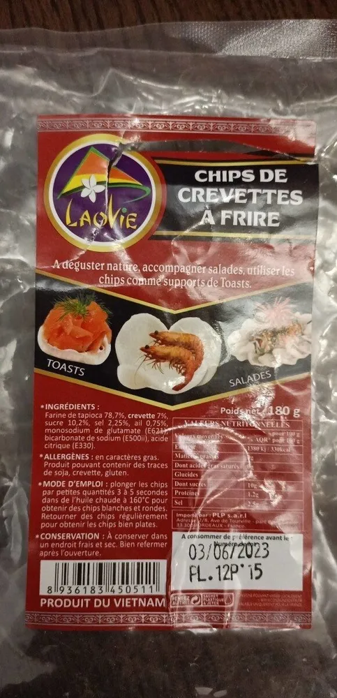 Chips de crevettes à frire