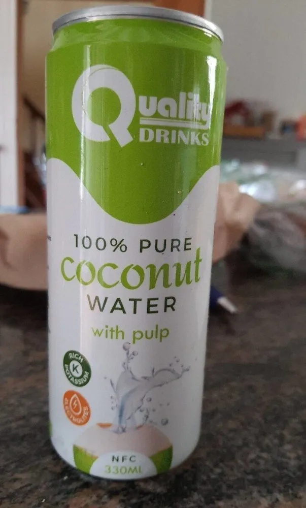 100% pure coconut water with pulp