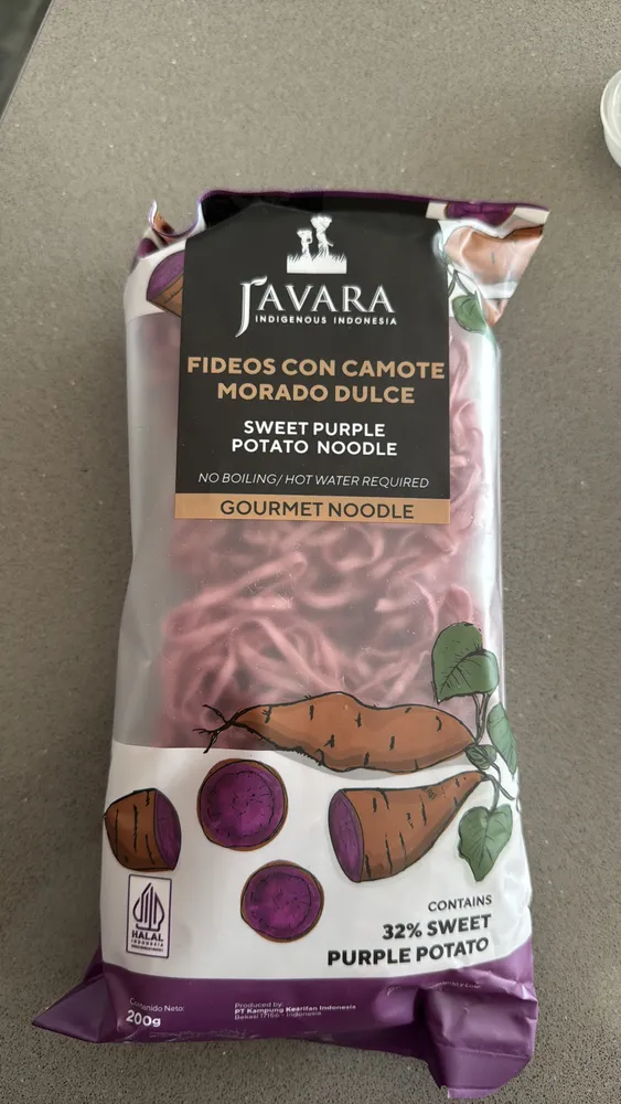 Fideos con Camote Morado Dulce