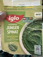 Junger Spinat passiert