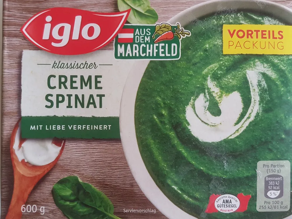 Klassischer Cremespinat