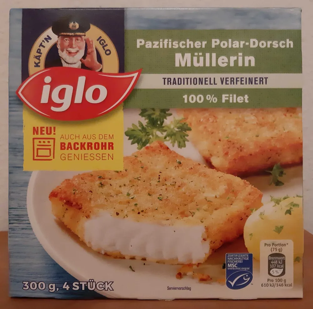 Pazifischer Polar-Dorsch Müllerin traditionell verfeinert 100% Filet