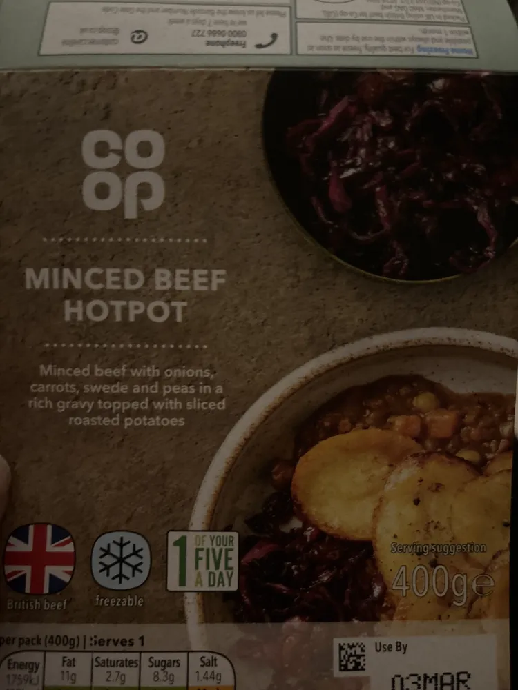 minced beef hotpot