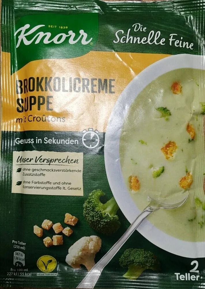 Brokkolicreme Suppe mit Croutons