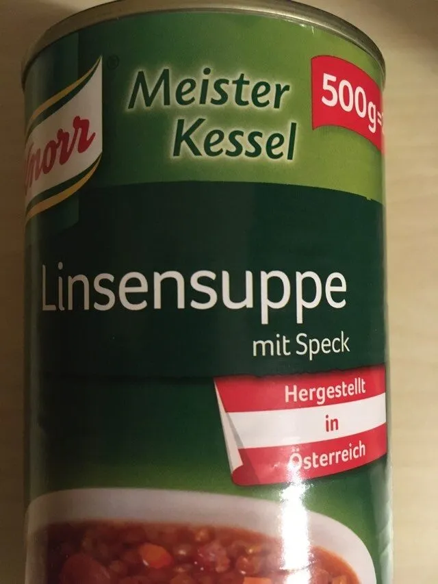Linsensuppe mit Speck