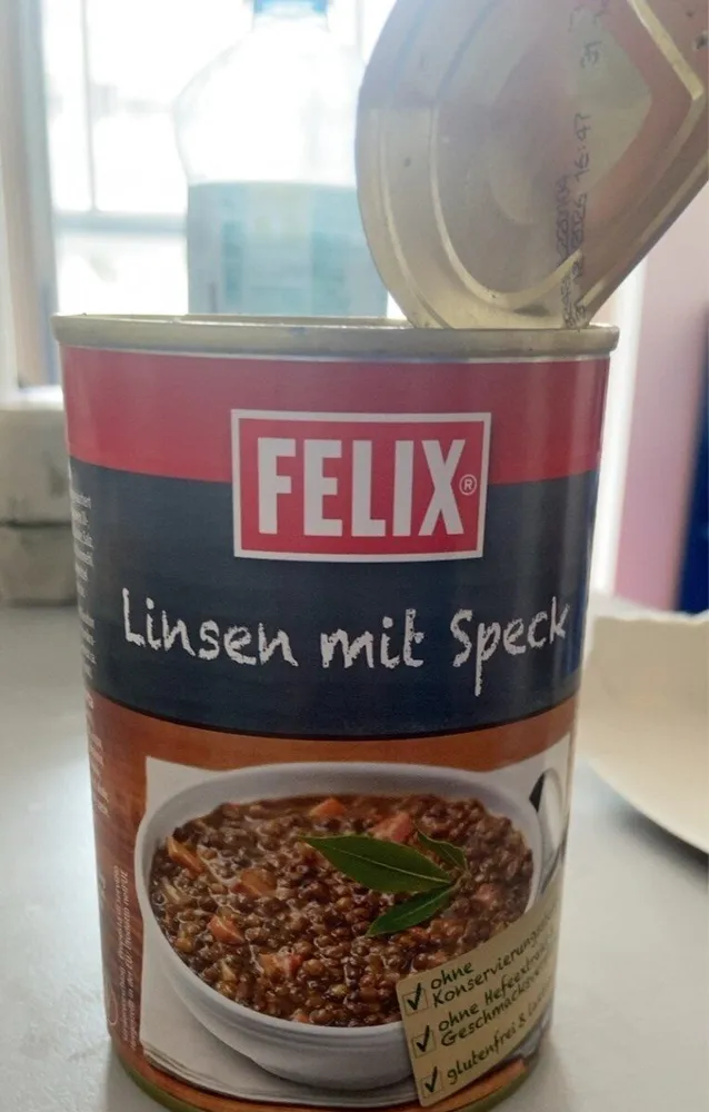 Linsen mit Speck