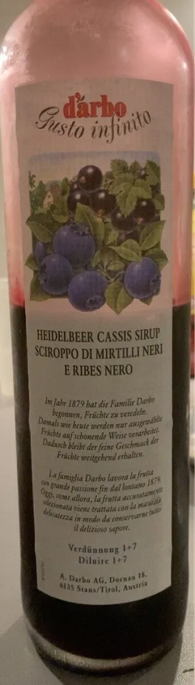 Heidelbeer Cassis Sirup