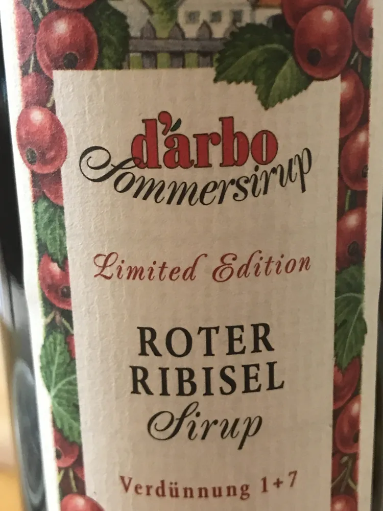 D‘arbo Sommersirup Rote Ribisel