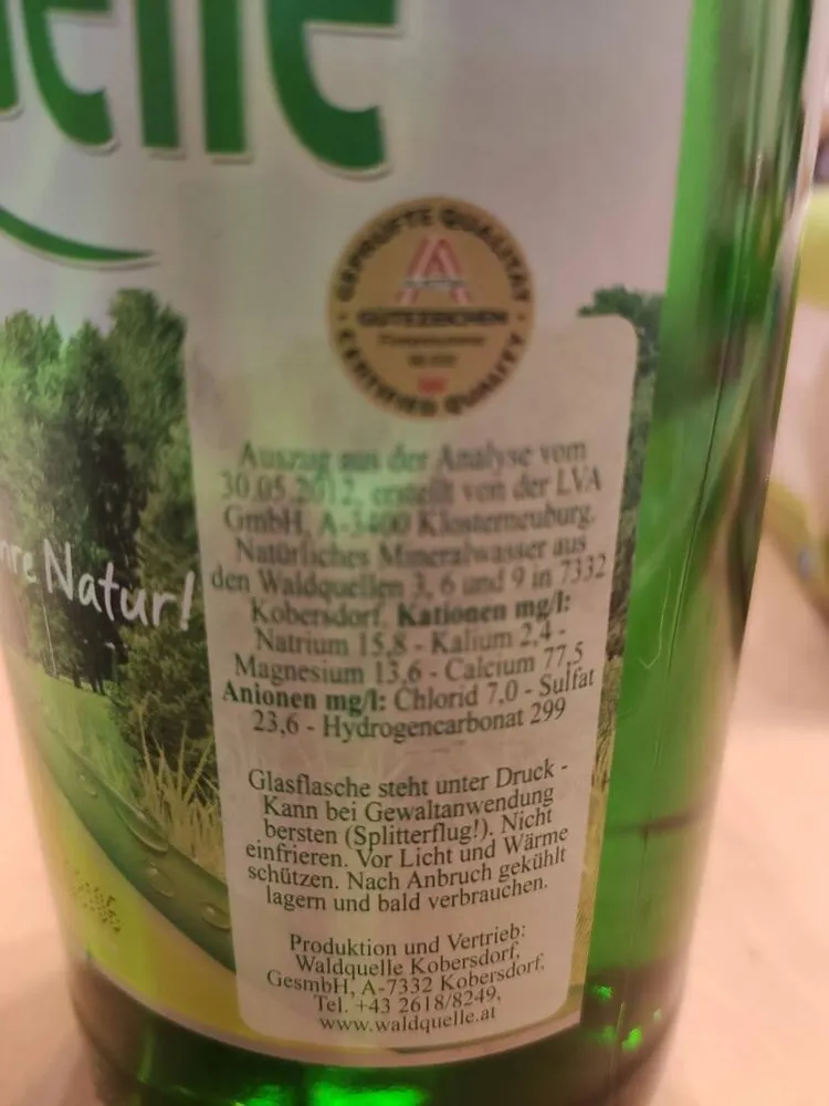 Mineralwasser prickelnd