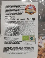 Rodajas de manzana pelada y desecada bio organic