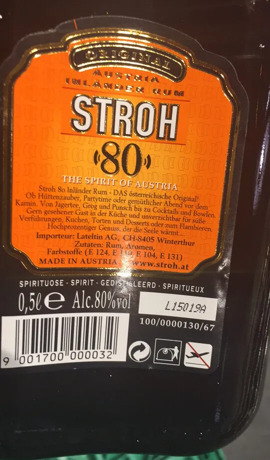 STROH ORIGINAL AUSTRIA INLÄNDER RUM 80