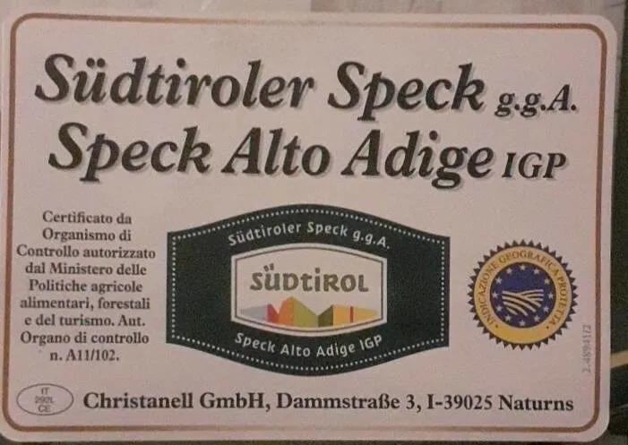 Südtiroler Speck ggA Speck Alto Adige IGP